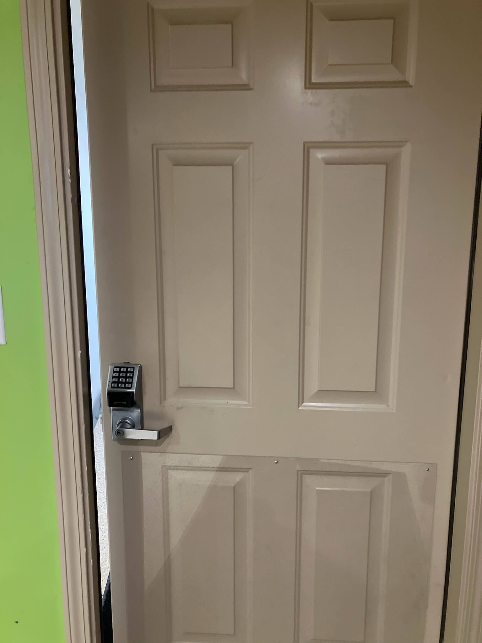 Commercial lock with keypad outside Westfield IN 46074