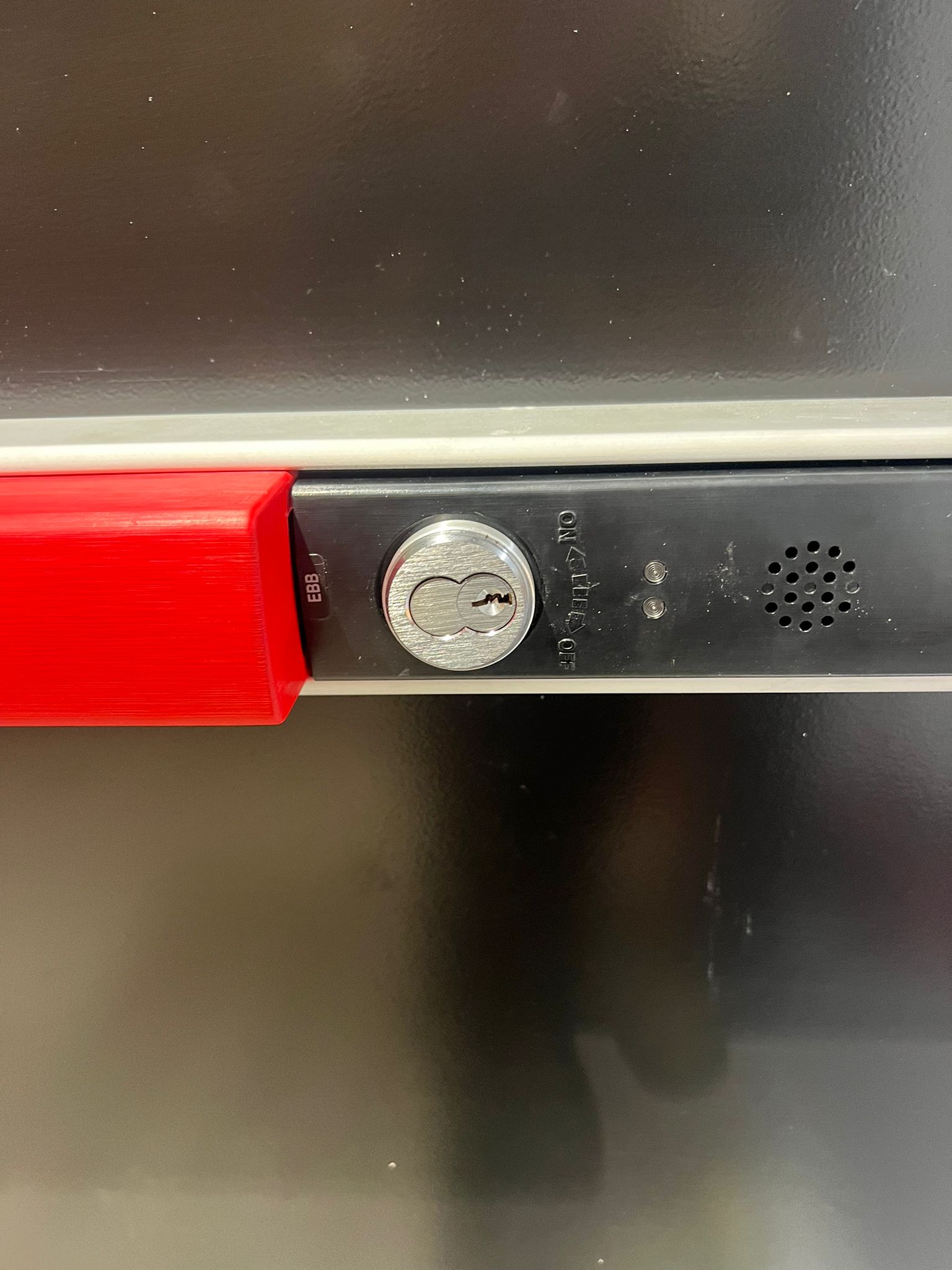 Commercial Install Hardware Lock cylinder fitted into a commercial push bar exit device