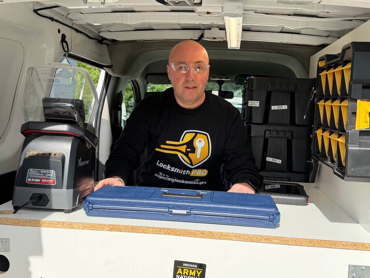 Locksmith Pro van kit with lock hardware and tools for residential installation
